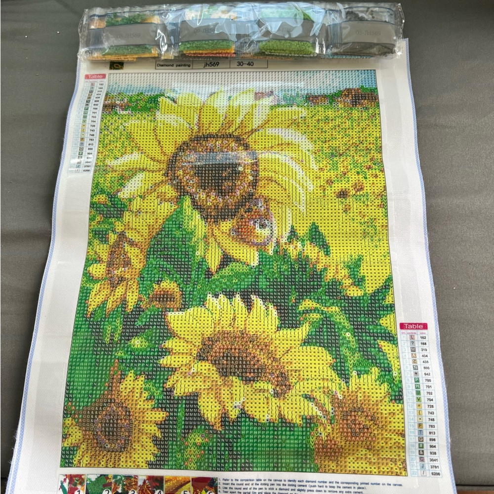 Sunflower Field and Farm Diamond Painting